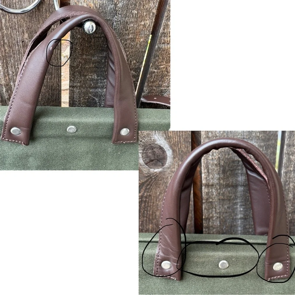 Line Of Trade Cotton Canvas Weekender Bag In Olive/Khaki With Brown Leather